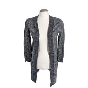 Roots Cabin Longline Cardigan Sweater Womens XS Gray Open Front Cozy Warm Soft